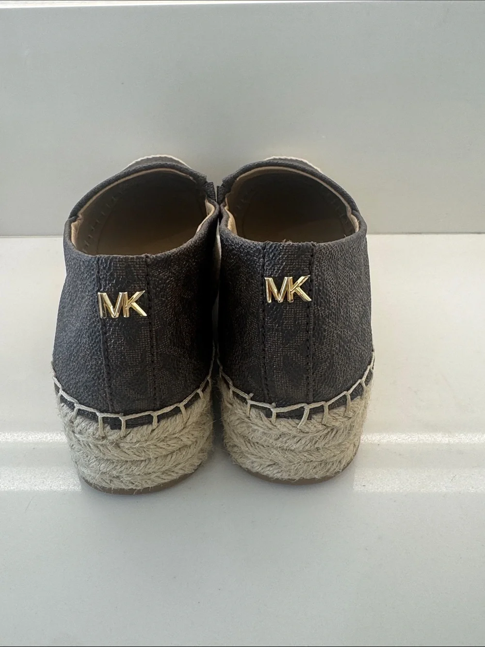 Michael Kors Brown MK Logo Espadrille Flats